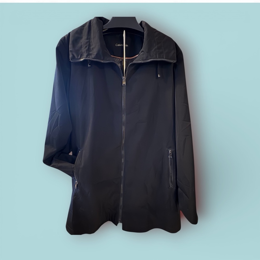 Calvin Klein Black Hooded Rain Jacket